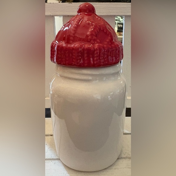Rae Dunn Red and White Snow Day Baby Canister - Picture 3 of 3